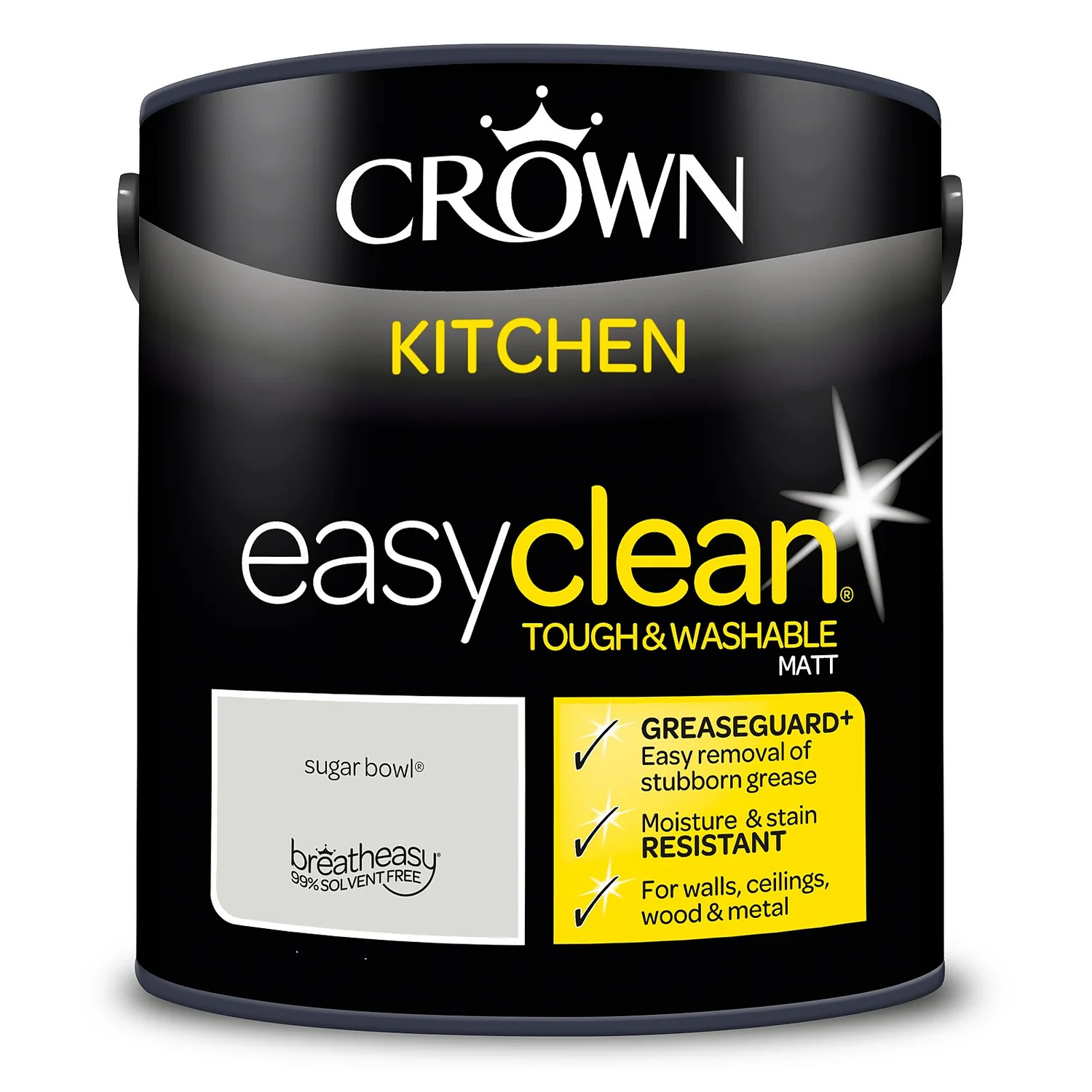 Crown Easyclean®Greaseguard+ Kitchen Matt Washable Multi Surface Paint Sugar Bowl® - 2.5L 7 Crown Easyclean®Greaseguard+ Kitchen Matt Washable Multi Surface Paint Sugar Bowl® - 2.5L - Image 7