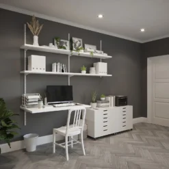 Anti-bacterial Twin Slot Shelving Kit - 1981mm White Twinslot And 320mm Brackets - White 6 Anti-bacterial Twin Slot Shelving Kit - 1981mm White Twinslot And 320mm Brackets - White -Outlet Home Harmony Store 12889038 2554849582824321