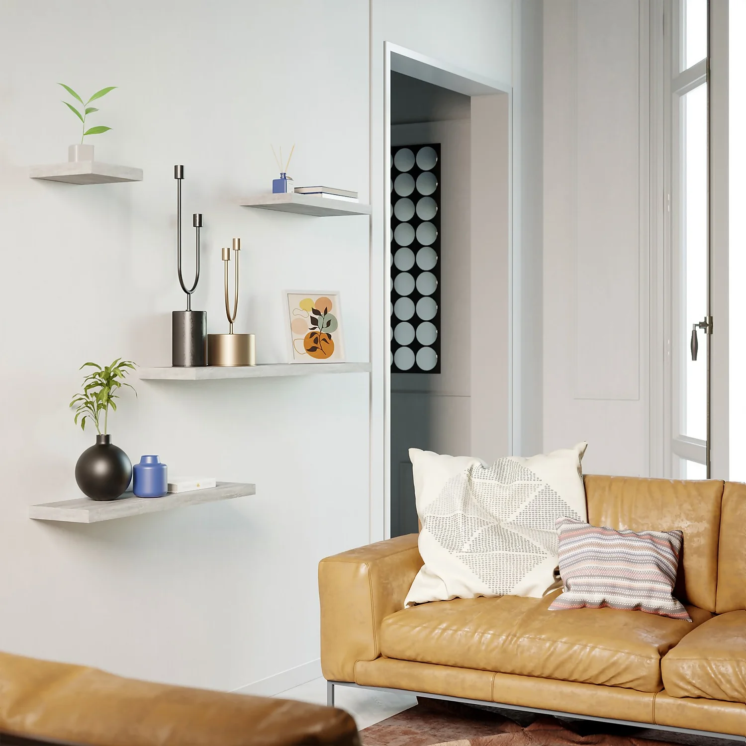 Flexi Storage Decorative Shelving Floating Shelf Grey Oak 250x38x250mm 3 Flexi Storage Decorative Shelving Floating Shelf Grey Oak 250x38x250mm - Image 3