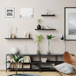 Flexi Storage Decorative Shelving Floating Shelf Black Oak 600x38x240mm 7 Flexi Storage Decorative Shelving Floating Shelf Black Oak 600x38x240mm -Outlet Home Harmony Store 12889893 7684885494809133