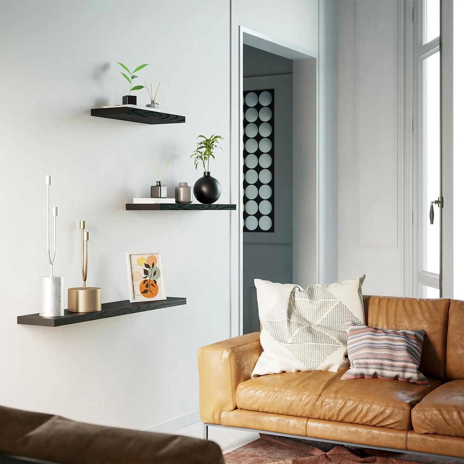 Flexi Storage Decorative Shelving Floating Shelf Black Oak 600x38x240mm 2 Flexi Storage Decorative Shelving Floating Shelf Black Oak 600x38x240mm - Image 2