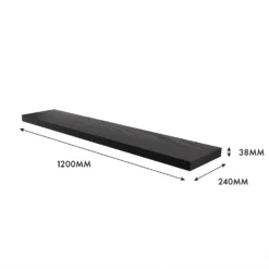 Flexi Storage Decorative Shelving Floating Shelf Black Oak 1200x38x240mm 9 Flexi Storage Decorative Shelving Floating Shelf Black Oak 1200x38x240mm -Outlet Home Harmony Store 12889901 1154976219149113