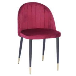 Illona Velvet Dining Chairs - Set Of 2 - Berry 9 Illona Velvet Dining Chairs - Set Of 2 - Berry -Outlet Home Harmony Store 12906334 2074862758242648