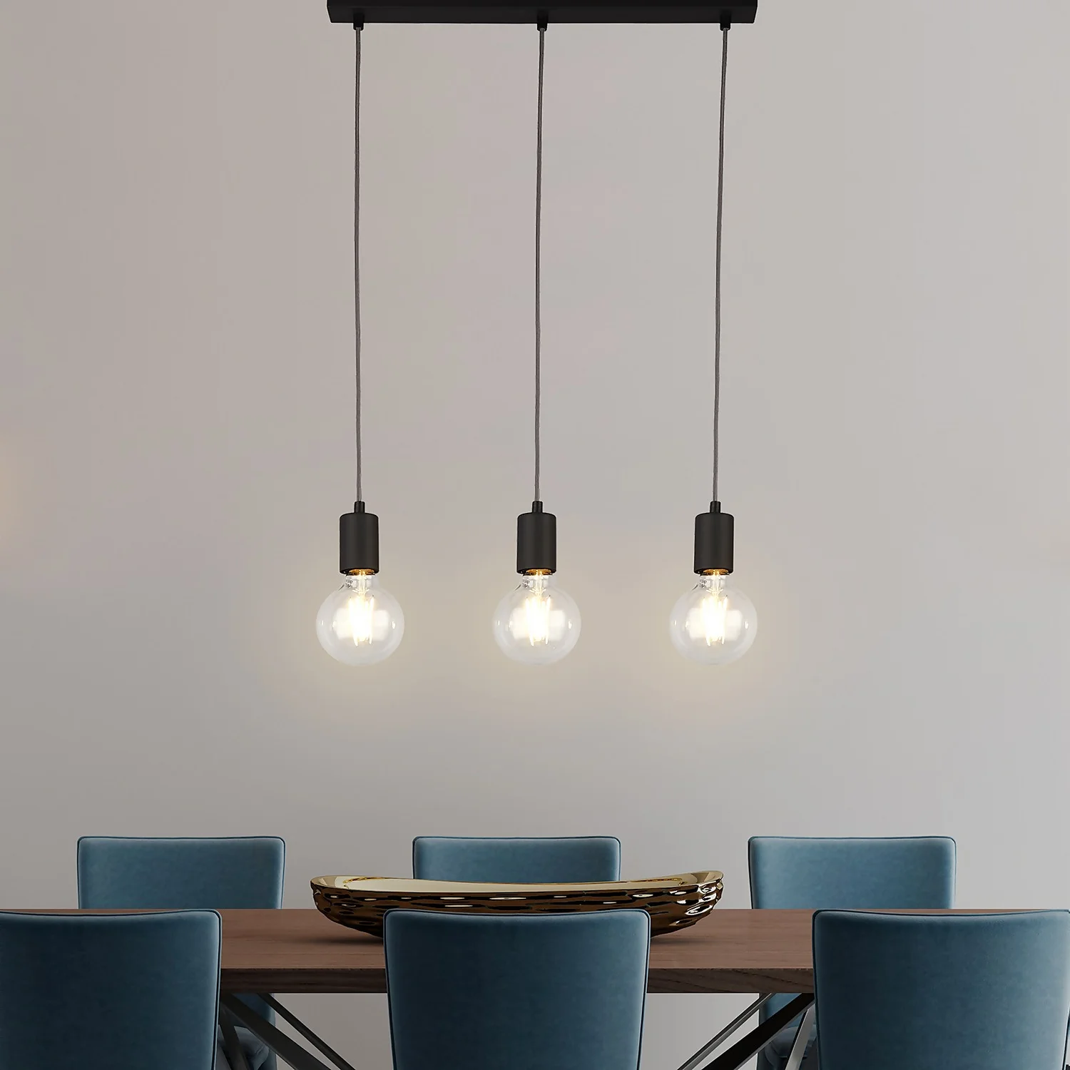 Jay 3 Light Ceiling Fitting - Charcoal 7 Jay 3 Light Ceiling Fitting - Charcoal - Image 7