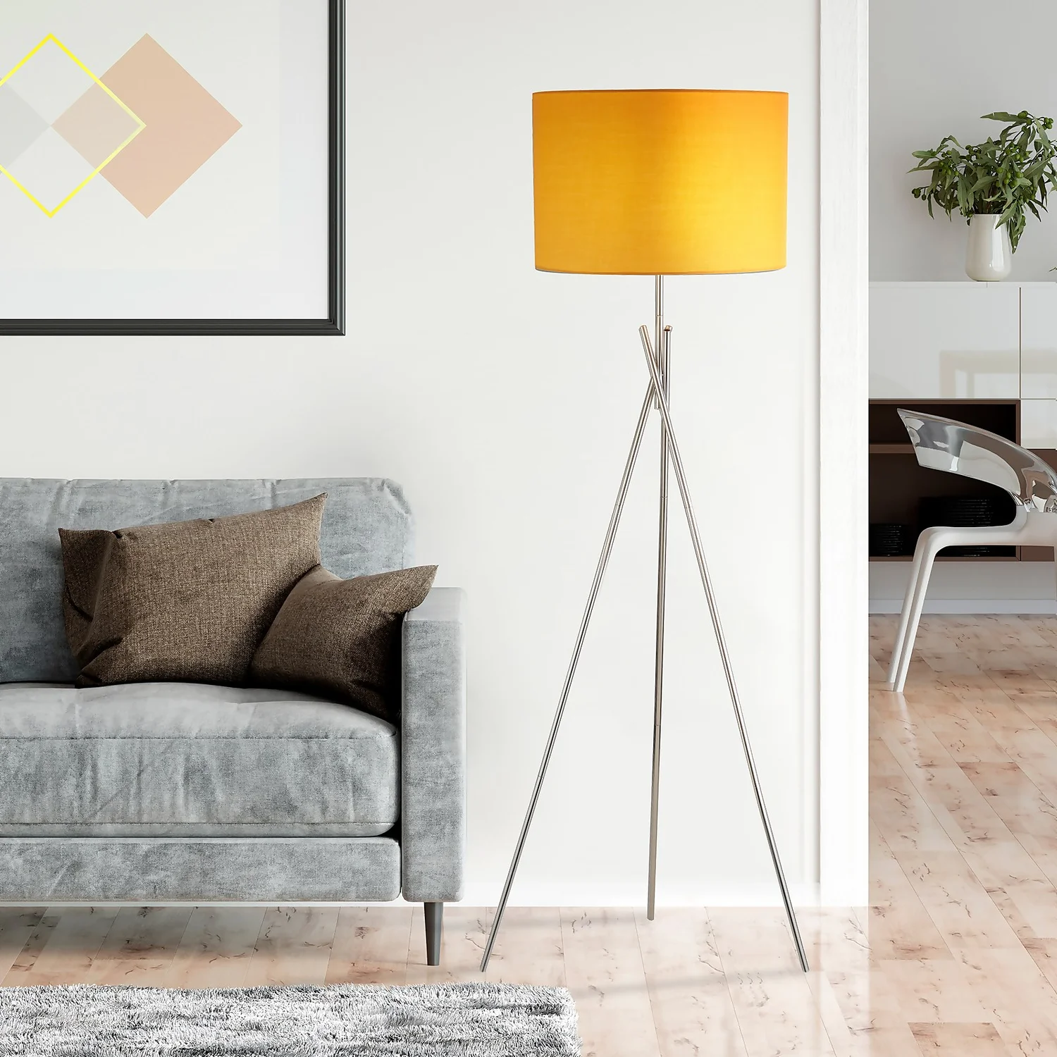 Bella Tripod Floor Lamp - Ochre 1 Bella Tripod Floor Lamp - Ochre