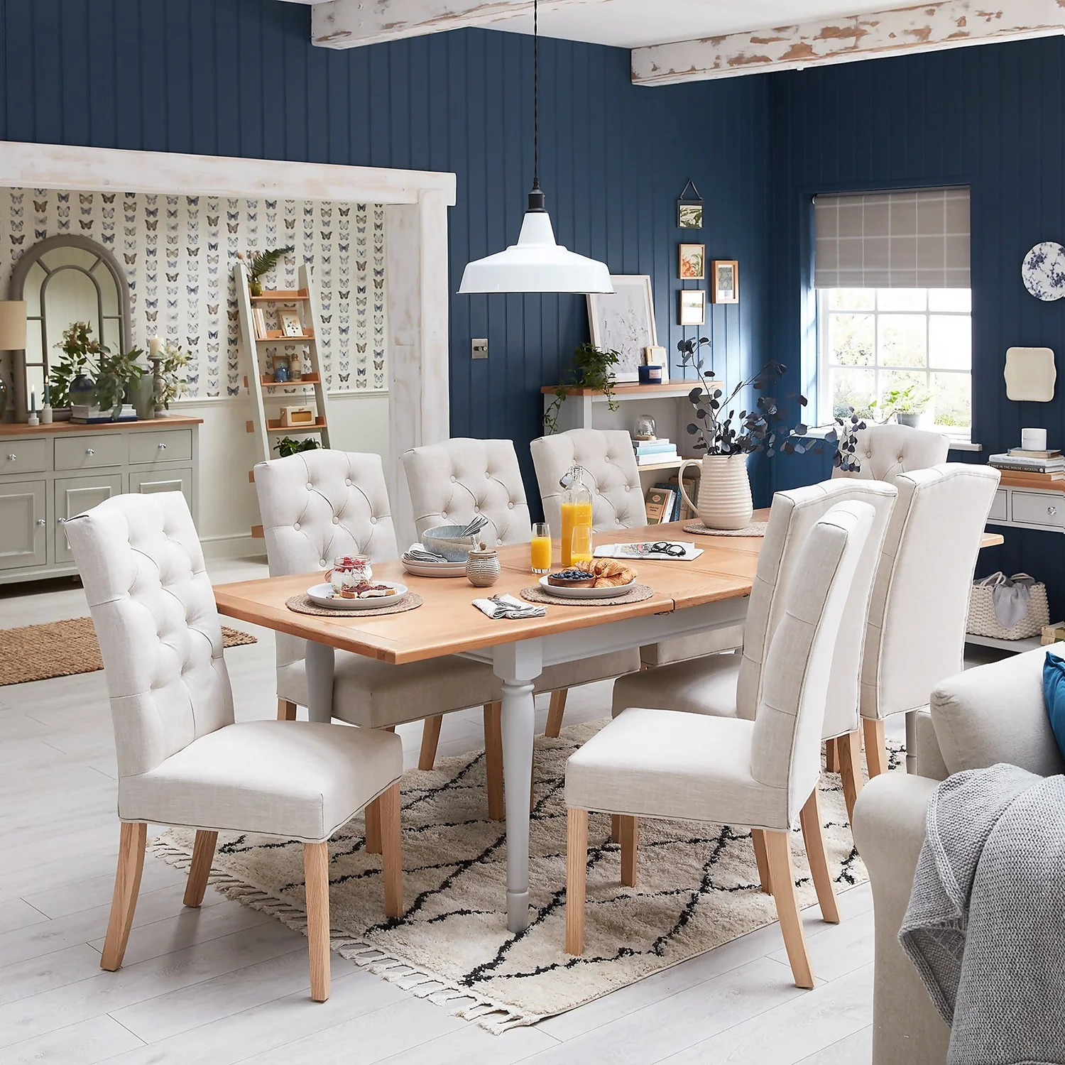 Westcott Oak Painted 8-10 Seat Extending Dining Table 2 Westcott Oak Painted 8-10 Seat Extending Dining Table - Image 2