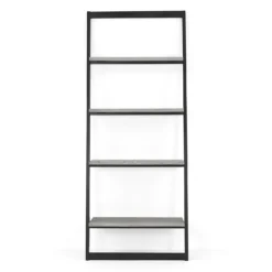 Dalston Grey Ash Ladder Shelf -Outlet Home Harmony Store 12915459 1874885834774860