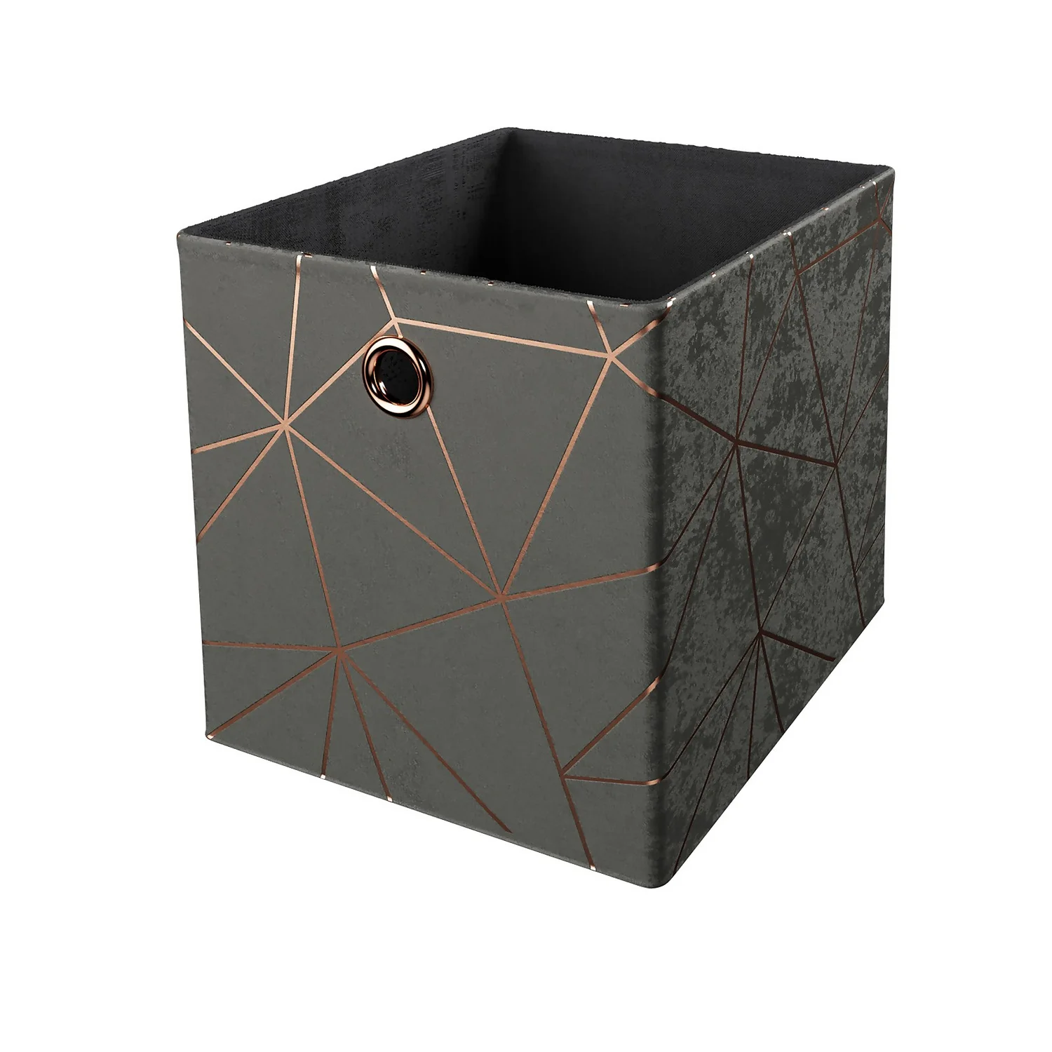 Clever Cube Velvet Geometric Insert - Grey & Rose Gold 1 Clever Cube Velvet Geometric Insert - Grey & Rose Gold
