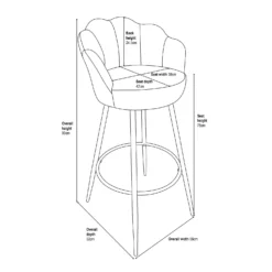 Sophia Bar Stool - Blush -Outlet Home Harmony Store 12937423 2015009657824251