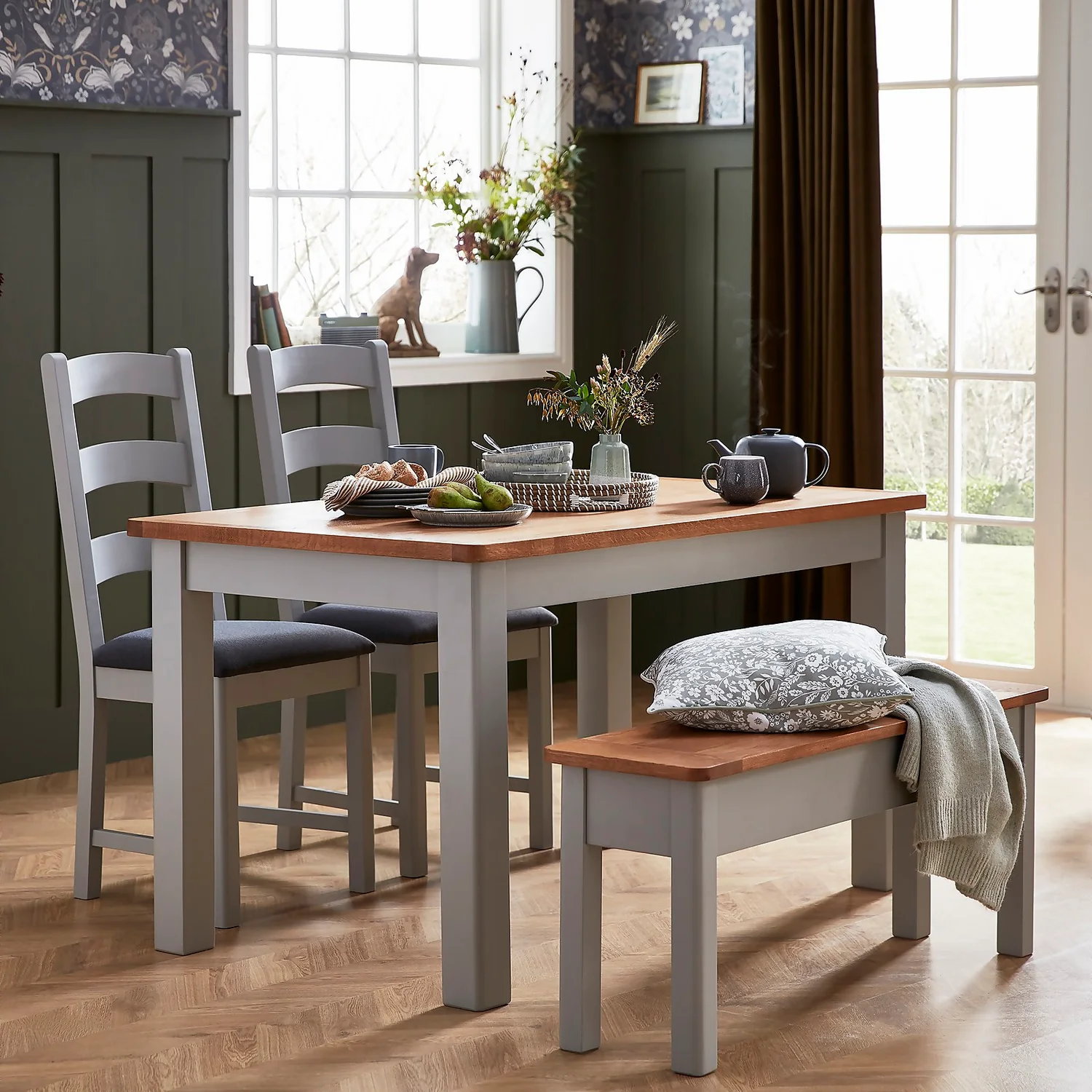 Norbury 6 Seater Dining Table - Grey 2 Norbury 6 Seater Dining Table - Grey - Image 2