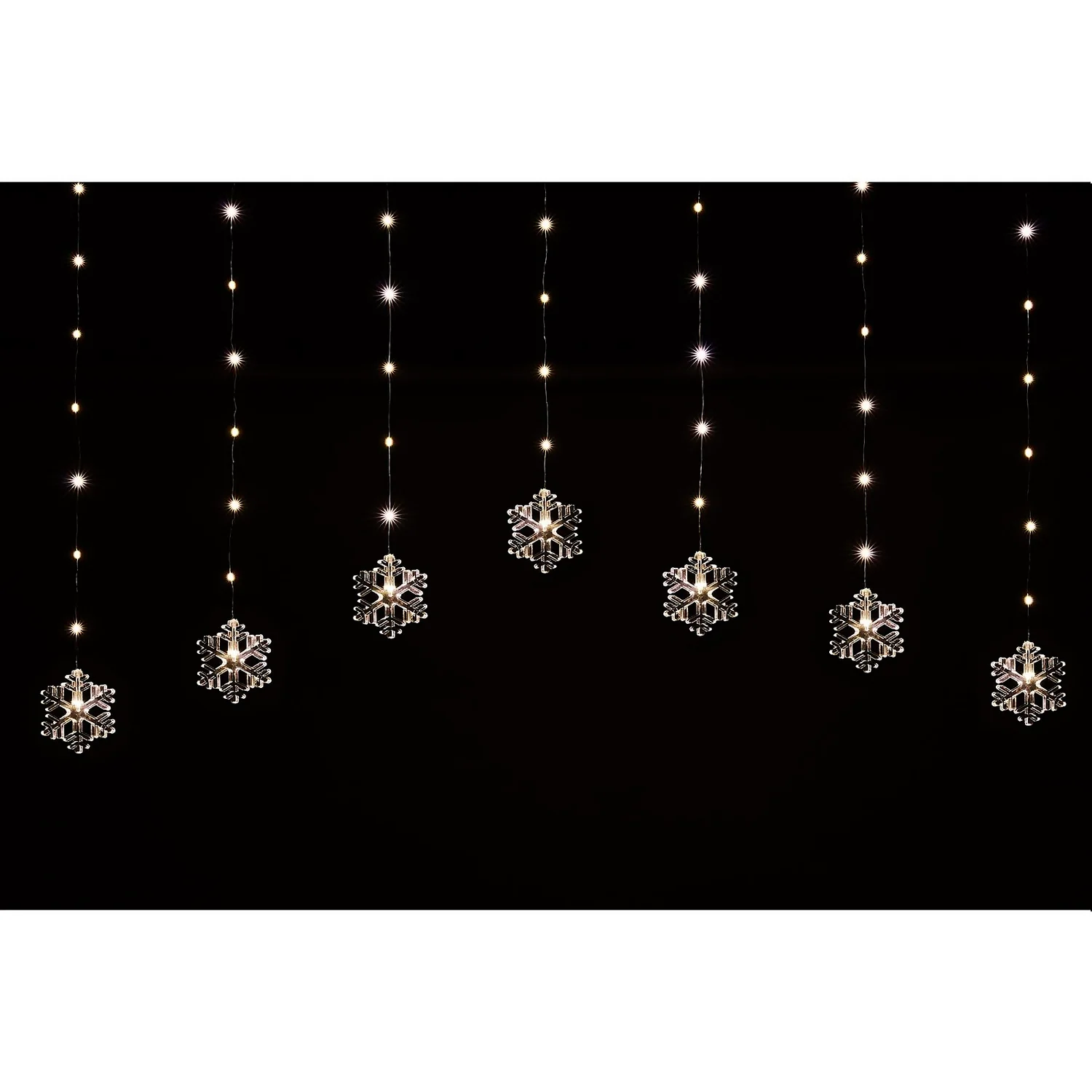 Snowflake LED Pinwire Christmas Window Curtain Light 2 Snowflake LED Pinwire Christmas Window Curtain Light - Image 2