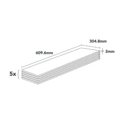 Plancs Slate Self-Adhesive Vinyl Floor Tile - 5pc Pack Covers 0.93sqm -Outlet Home Harmony Store 12968591 1904946463268398