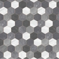 None Pembroke Hex Vinyl Sheet Flooring - 3x2m Roll -Outlet Home Harmony Store 13053379 1535002420221576
