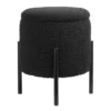 Tori Boucle Footstool - Black