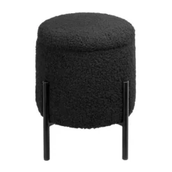 Tori Boucle Footstool - Black -Outlet Home Harmony Store 13130401 1634919264449026