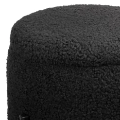 Tori Boucle Footstool - Black -Outlet Home Harmony Store 13130401 1694919264484849