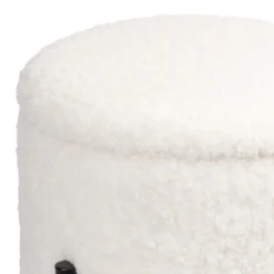 Tori Boucle Footstool - White -Outlet Home Harmony Store 13130402 4014919264478354