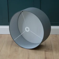 Clyde Charcoal Drum Shade With Diffuser - 45cm -Outlet Home Harmony Store 13139382 1384944147993570