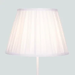 Raye White Pleated Taper Silk Shade - 30cm -Outlet Home Harmony Store 13139392 2074900556746053