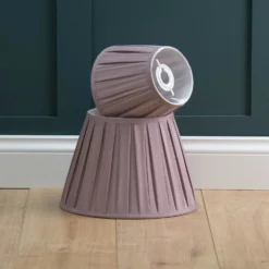 Raye Fig Pleated Taper Silk Shade - 20cm -Outlet Home Harmony Store 13139393 8494944148037691