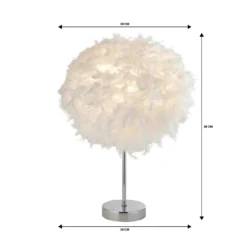 Hattie Feather Table Lamp - White -Outlet Home Harmony Store 13157965 9674936822263927