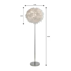 Hattie Feather Floor Lamp - White -Outlet Home Harmony Store 13157970 2124958397159393