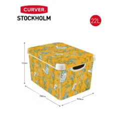 Curver Stockholm Stork Deco Storage Box - Yellow - 22L -Outlet Home Harmony Store 13169628 7774898511971226
