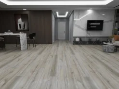 None Rigid Core Luxury Vinyl Flooring Coastal Light Grey Plank