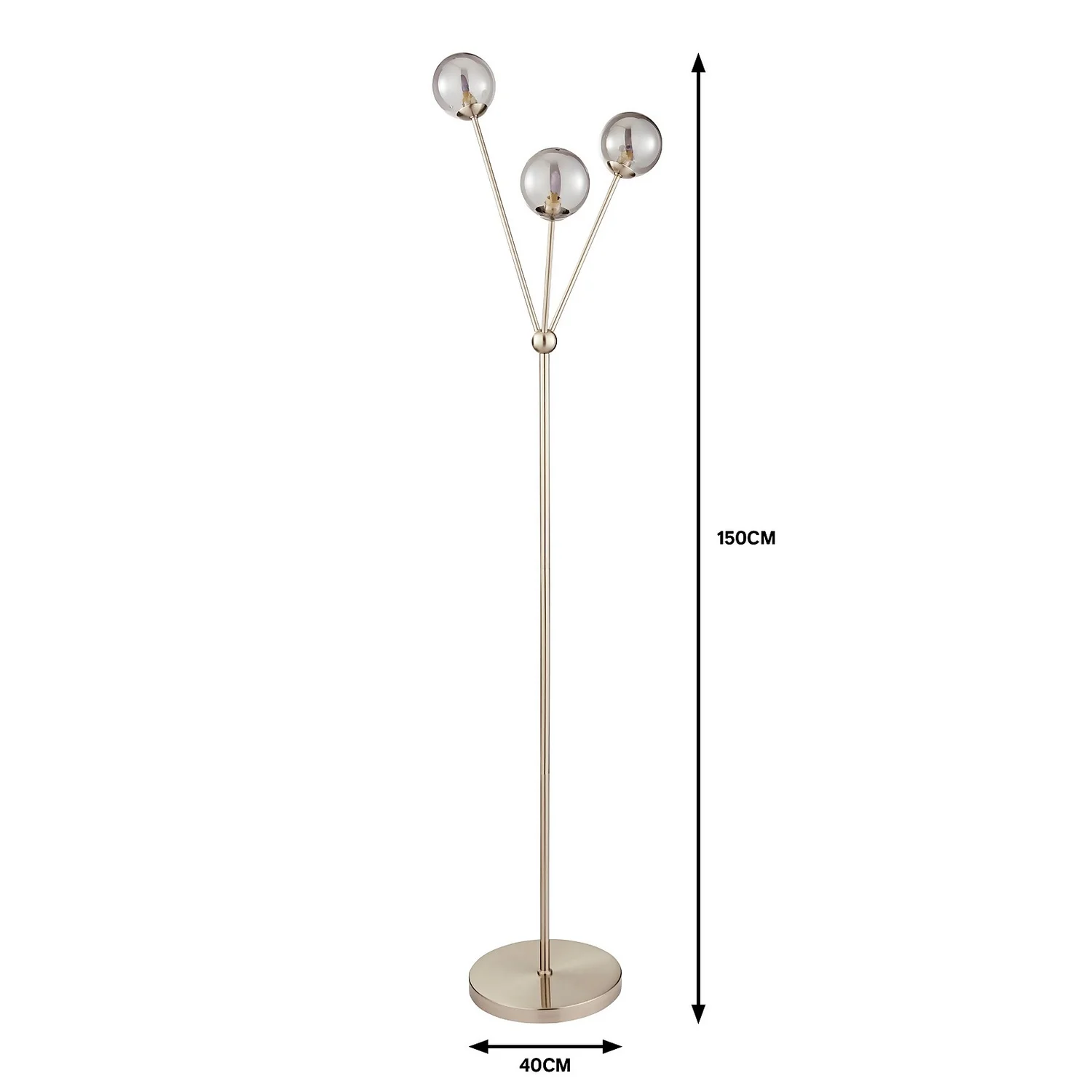 Orb 3 Light Floor Lamp - Nickel Smoke 5 Orb 3 Light Floor Lamp - Nickel Smoke - Image 5