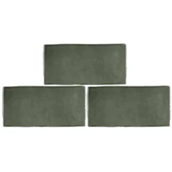 Country Living Artisan Moss Green Ceramic Wall Tile 75 X 150mm - 0.5sqm Pack -Outlet Home Harmony Store 13220561 4064916415692208