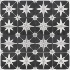 Country Living Starry Skies Black North Star Porcelain Floor & Wall Tile 1.42sqm Pack - 450x450mm -Outlet Home Harmony Store 13220589 1014915122464244