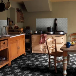 Country Living Starry Skies Black North Star Porcelain Floor & Wall Tile 1.42sqm Pack - 450x450mm -Outlet Home Harmony Store 13220589 1685051391062742