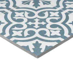 Fiore Teal / White Victorian Pre-scored Porcelain Wall & Floor Tile 450 X 450mm - 1.42sqm Pack 11 Fiore Teal / White Victorian Pre-scored Porcelain Wall & Floor Tile 450 X 450mm - 1.42sqm Pack -Outlet Home Harmony Store 13220597 4174916350020462