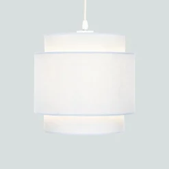 Finn Tier Drum Sky Blue Linen Shade - 25cm -Outlet Home Harmony Store 13222480 1264901095855308