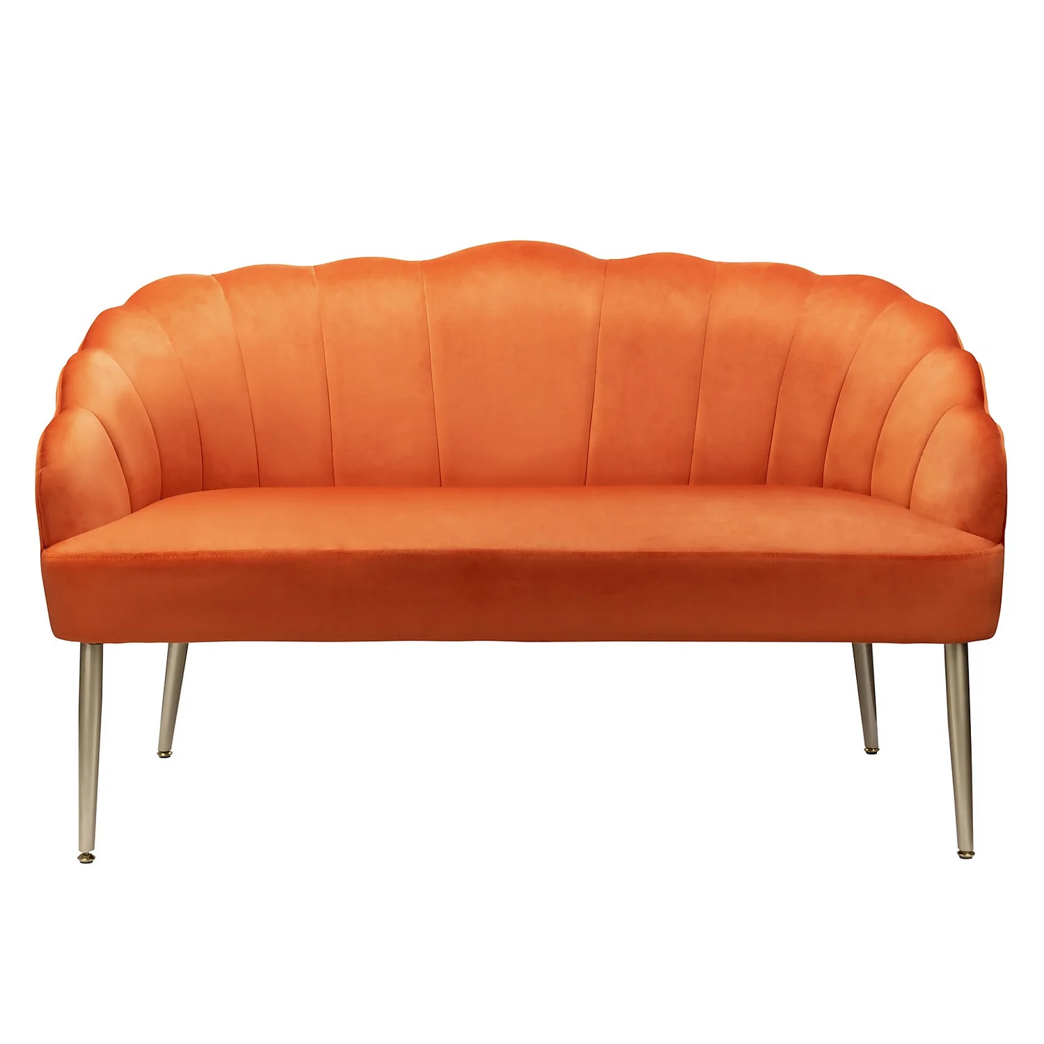 Sophia Scallop Occasional Sofa - Burnt Orange 3 Sophia Scallop Occasional Sofa - Burnt Orange - Image 3