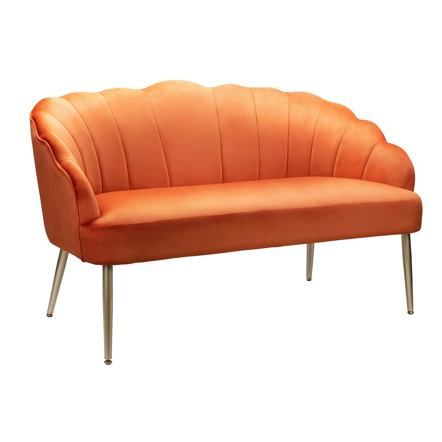 Sophia Scallop Occasional Sofa - Burnt Orange 1 Sophia Scallop Occasional Sofa - Burnt Orange