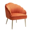 Sophia Scallop Occasional Chair - Burnt Orange