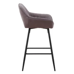Archer Faux Leather Bar Stool - Elephant Grey -Outlet Home Harmony Store 13222774 1894931413686564