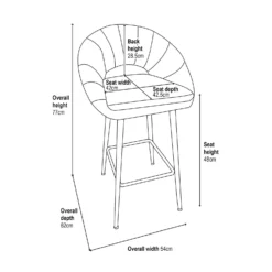 Margot Bar Stool - Black -Outlet Home Harmony Store 13222775 1355018741143179