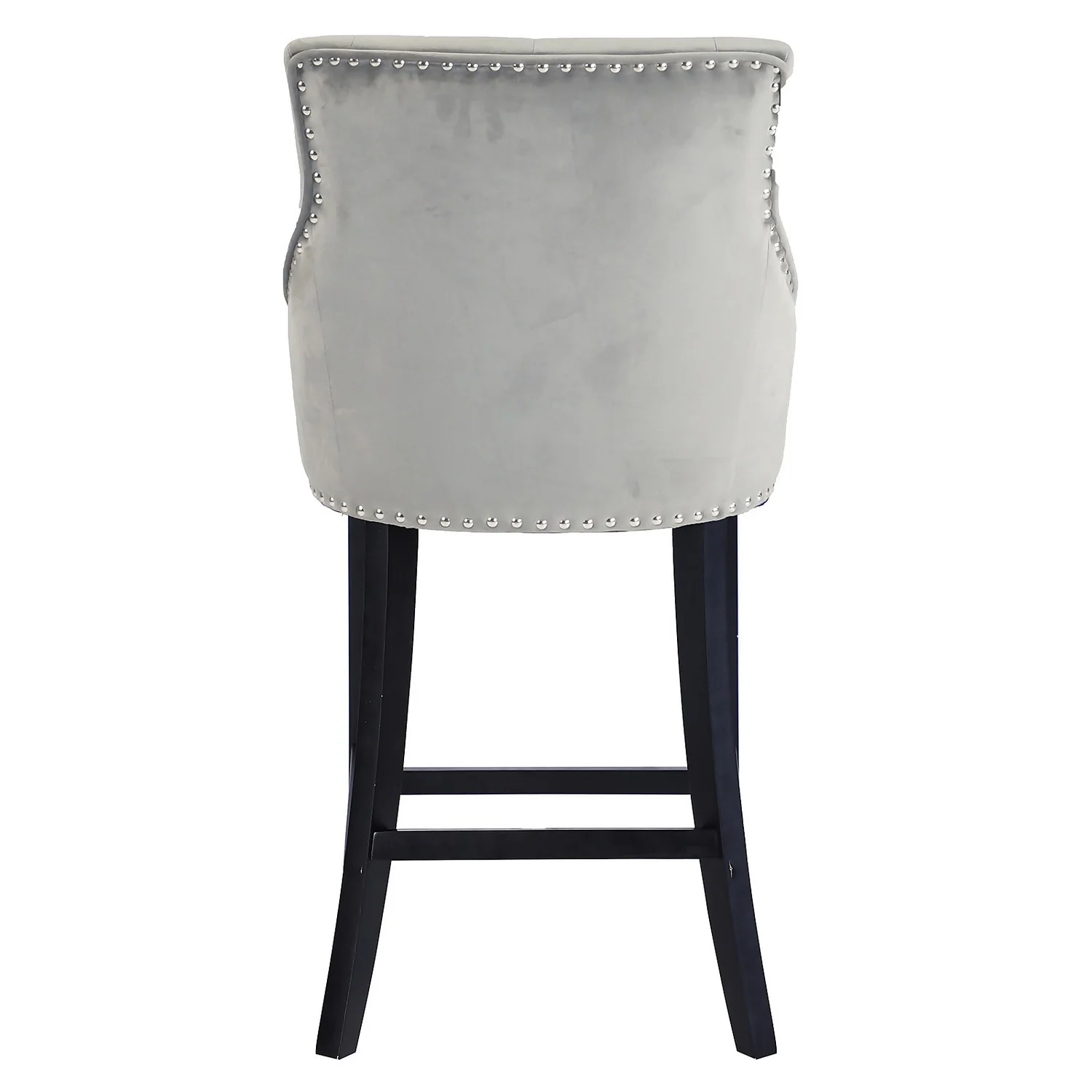 Annabelle Velvet Bar Stool - Grey 6 Annabelle Velvet Bar Stool - Grey - Image 6