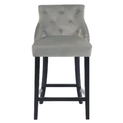 Annabelle Velvet Bar Stool - Grey 9 Annabelle Velvet Bar Stool - Grey -Outlet Home Harmony Store 13223761 7994927306506681