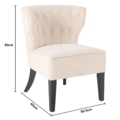 Sadie Velvet Accent Chair - Ivory -Outlet Home Harmony Store 13223762 1644927512217629