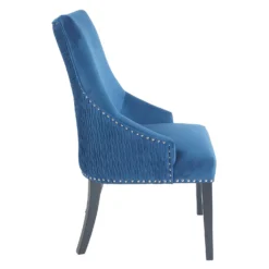 Annabelle Pleated Back Velvet Dining Chairs - Set Of 2 - Navy -Outlet Home Harmony Store 13223766 1044926476936469