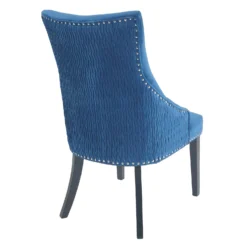 Annabelle Pleated Back Velvet Dining Chairs - Set Of 2 - Navy -Outlet Home Harmony Store 13223766 1334926477047184