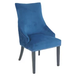 Annabelle Pleated Back Velvet Dining Chairs - Set Of 2 - Navy -Outlet Home Harmony Store 13223766 6354926476878617