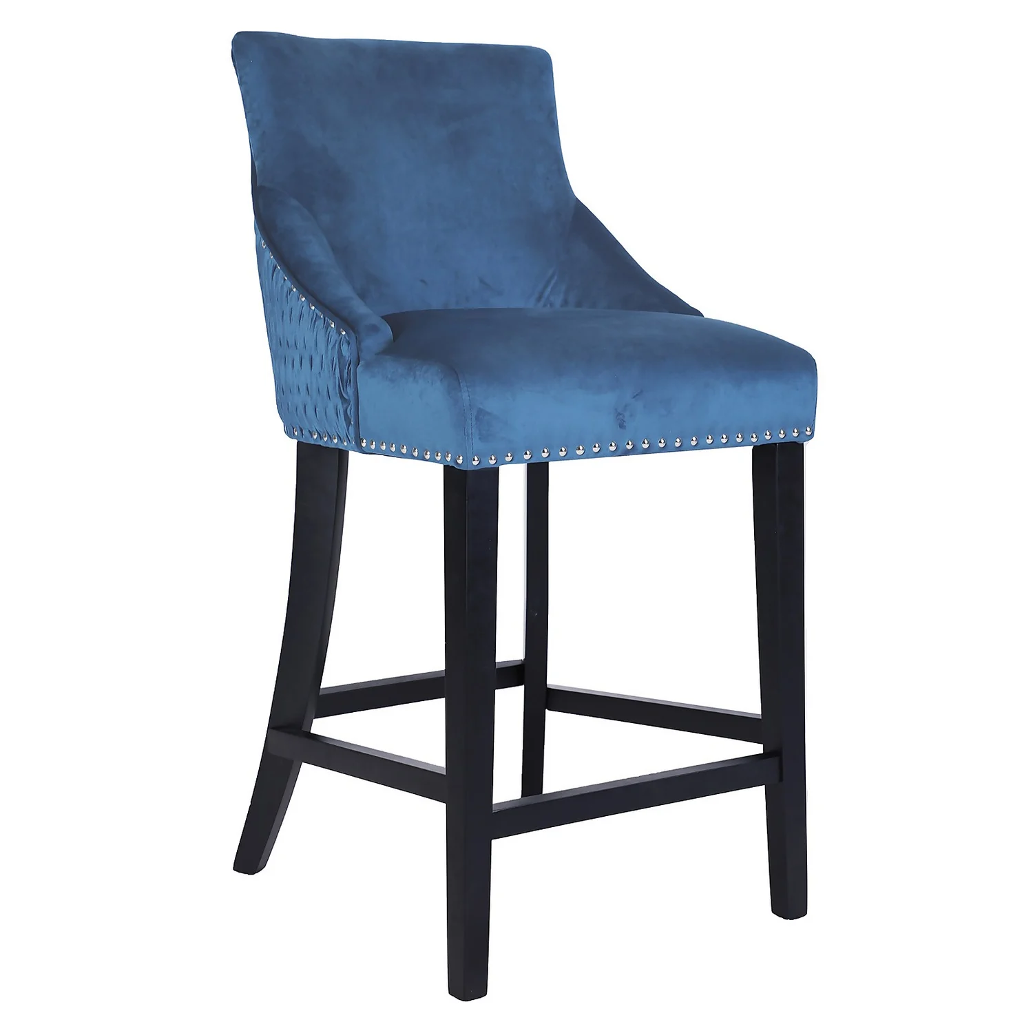 Annabelle Velvet Bar Stool - Navy 1 Annabelle Velvet Bar Stool - Navy