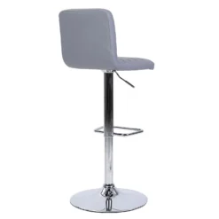Chet Height Adjustable Faux Leather Bar Stool - Grey -Outlet Home Harmony Store 13223770 2014927306587285