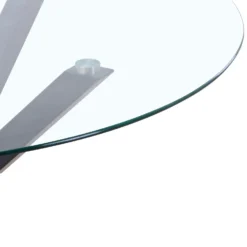 Ludlow Round Glass Dining Table - Charcoal -Outlet Home Harmony Store 13244362 7104947243538518