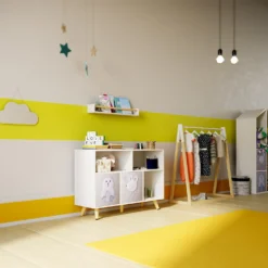 Kids Storage Rail Bookshelf - White & Natural 7 Kids Storage Rail Bookshelf - White & Natural -Outlet Home Harmony Store 13277681 8734928016632247