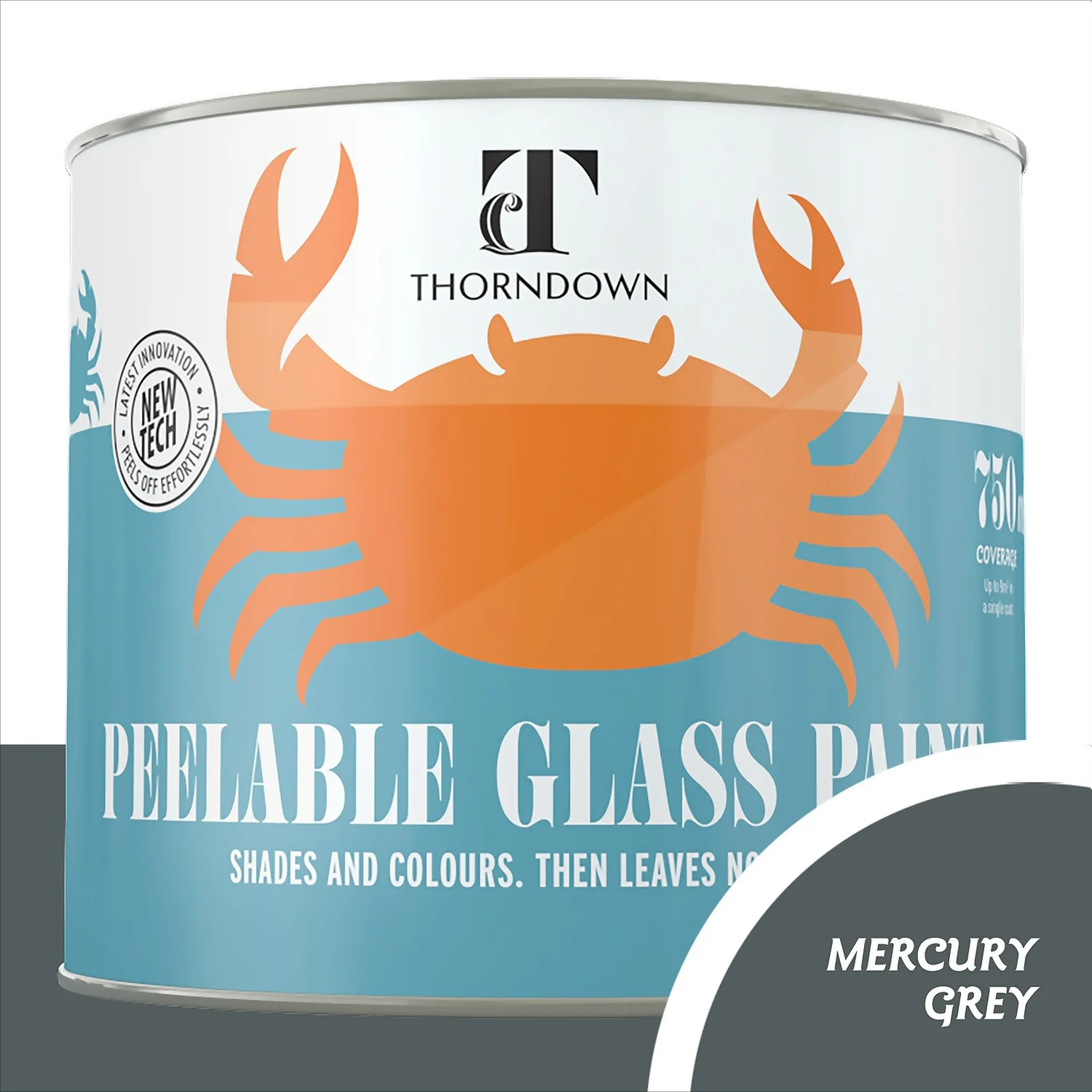Thorndown Mercury Grey Peelable Glass Paint 750ml 1 Thorndown Mercury Grey Peelable Glass Paint 750ml